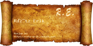 Rátz Erik névjegykártya