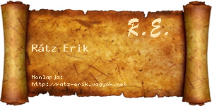 Rátz Erik névjegykártya